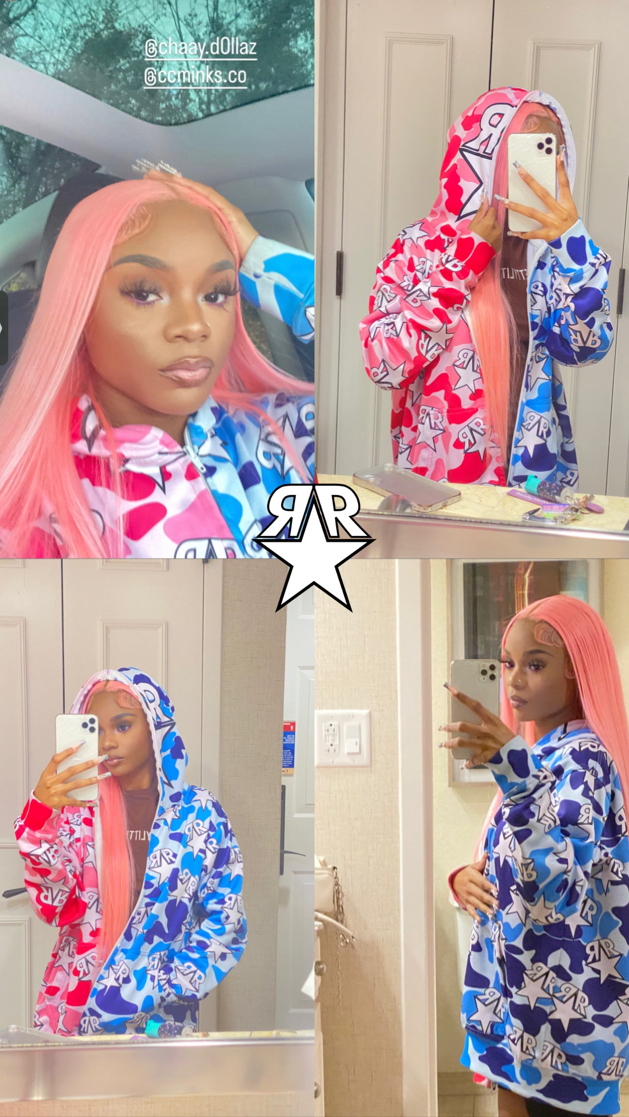 Blue/Pink Two-Tone Camo Fullzip