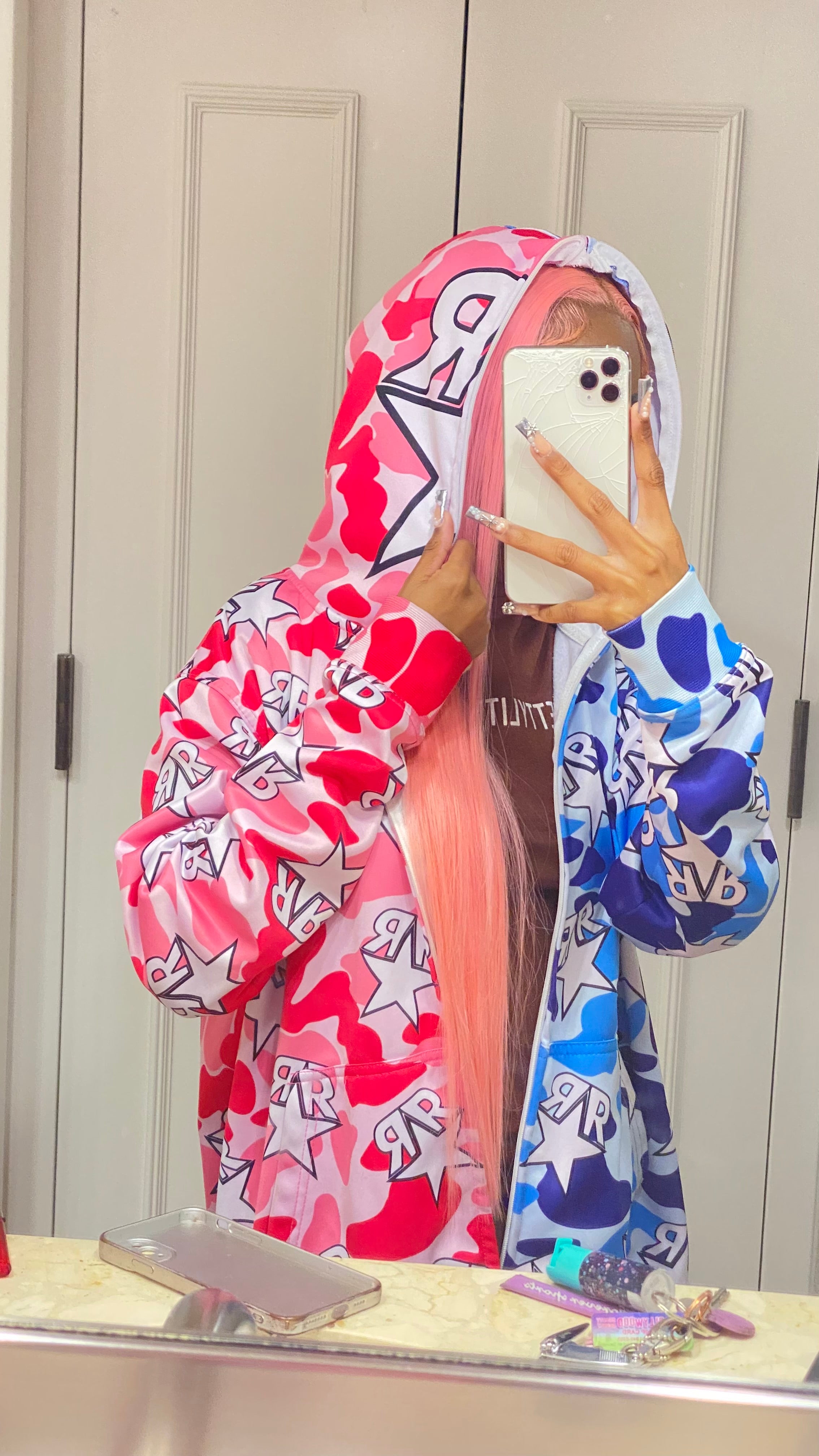 Blue/Pink Two-Tone Camo Fullzip