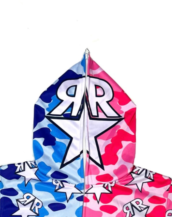 Blue/Pink Two-Tone Camo Fullzip