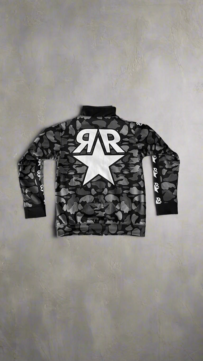 Mens Black Camo Tracksuit