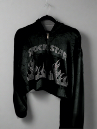 Cropped Top Velvet Set