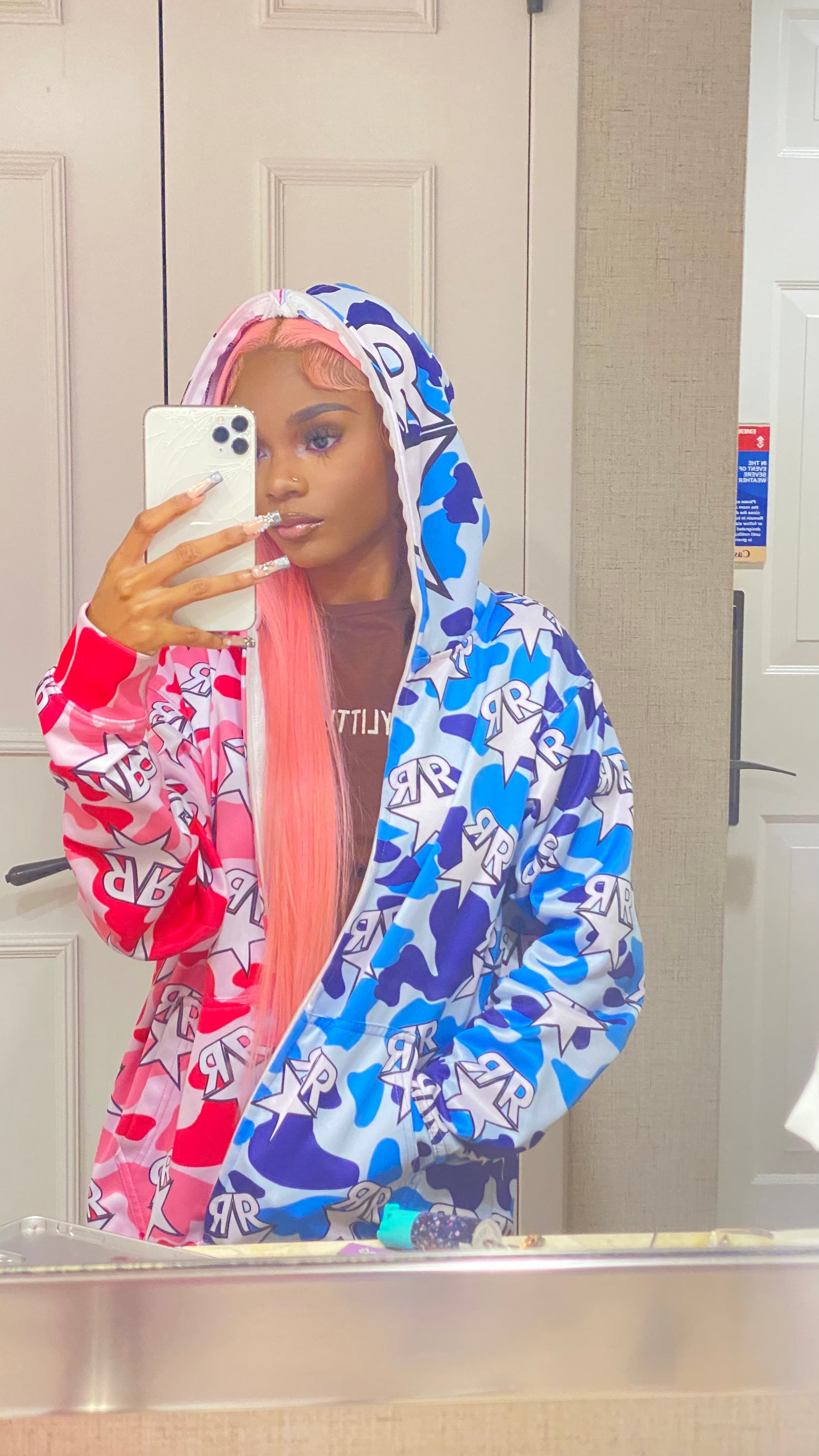 Blue/Pink Two-Tone Camo Fullzip