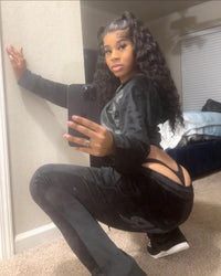 Cropped Top Velvet Set